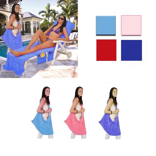 Beach towel buddy with pockets - beach,