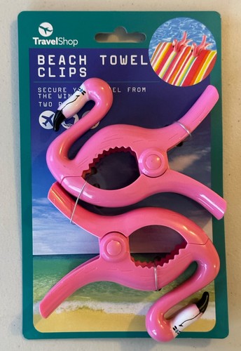 Flamingoes beach towel clips - beach,