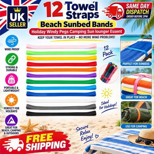 Towel straps beach sunbed - towel,