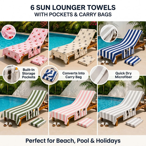 Sun lounger towel - sun, with