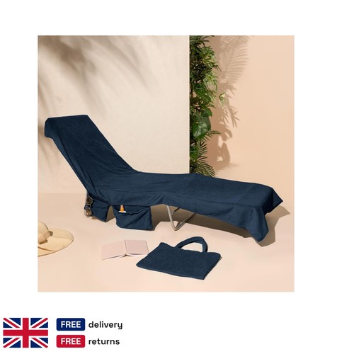Sun lounger towel - sun, navy